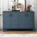 Corrigan Studio® Lineth 60 Sideboard Wood in Blue/White | 36 H x 60 W x 18 D in | Wayfair C5530067F1054B5B85AAED5E8FB628A1