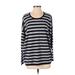 DKNY Pullover Sweater: Gray Stripes Tops - Women's Size Small