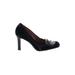 Nine West Heels: Pumps Chunky Heel Feminine Black Print Shoes - Women's Size 10 - Round Toe