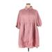 Shein Casual Dress - Shirtdress Collared Short sleeves: Pink Print Dresses - Women's Size 4X