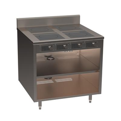 Spring USA BOH-1800 36" Cooking Cart w/ 4 Induction Stove, Silver, 110/120 V