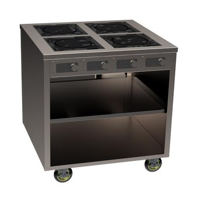 Spring USA BOH-2600C 36" Mobile Cooking Cart w/ 4 Induction Burners, Silver, 208/240 V