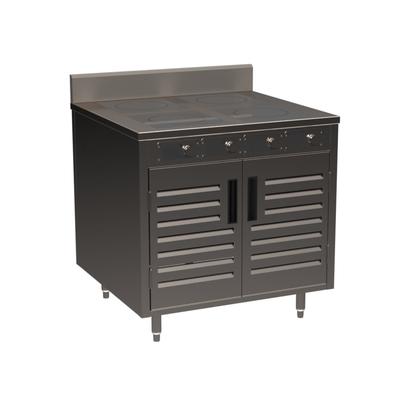Spring USA BOH-3500D 36" Cooking Cart w/ 4 Induction Stove, Silver, 208/240 V