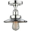 Edison 8"W Polished Chrome Semi.Flush Mount w/ Short Polished Chrome S