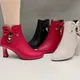 2023 high-heeled boots female spring and autumn single boots new women's shoes zip white waterproof