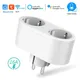 Smart Plug 2 in 1 Tuya WiFi Smart Plug 16A EU Smart Socket with Monitor Timer Smart Life APP