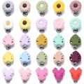 Silicone Pacifier Clip 3Pcs Cartoon Flower Tree leaves Animals Baby Pacifier Chain DIY Teether