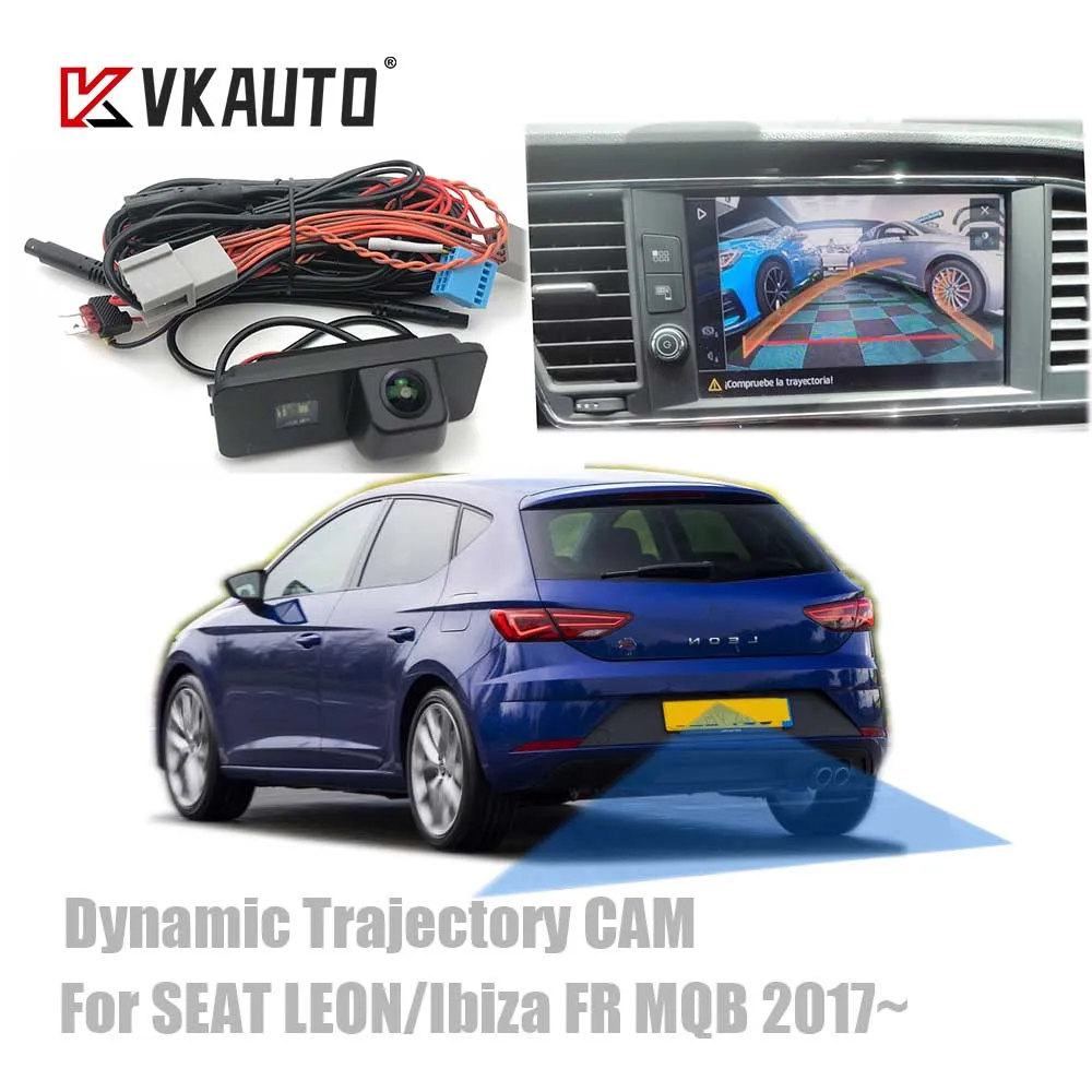 VKAUTO Canbus Dynamische Flugbahnkamera für SEAT LEON/Ibiza FR CUPRA MQB 2016 ~ 2021, Einparkhilfe, funktioniert mit MIB Image