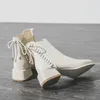 Kurze Schuhe für Frauen Punk-Stil Stiefeletten mit Schnürsenkeln weibliche Stiefeletten elegante