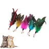 4Pcs Cat Teaser Wand Toys Kitten Teaser Bell Feather sostituzione Head Metallic Foil nappa