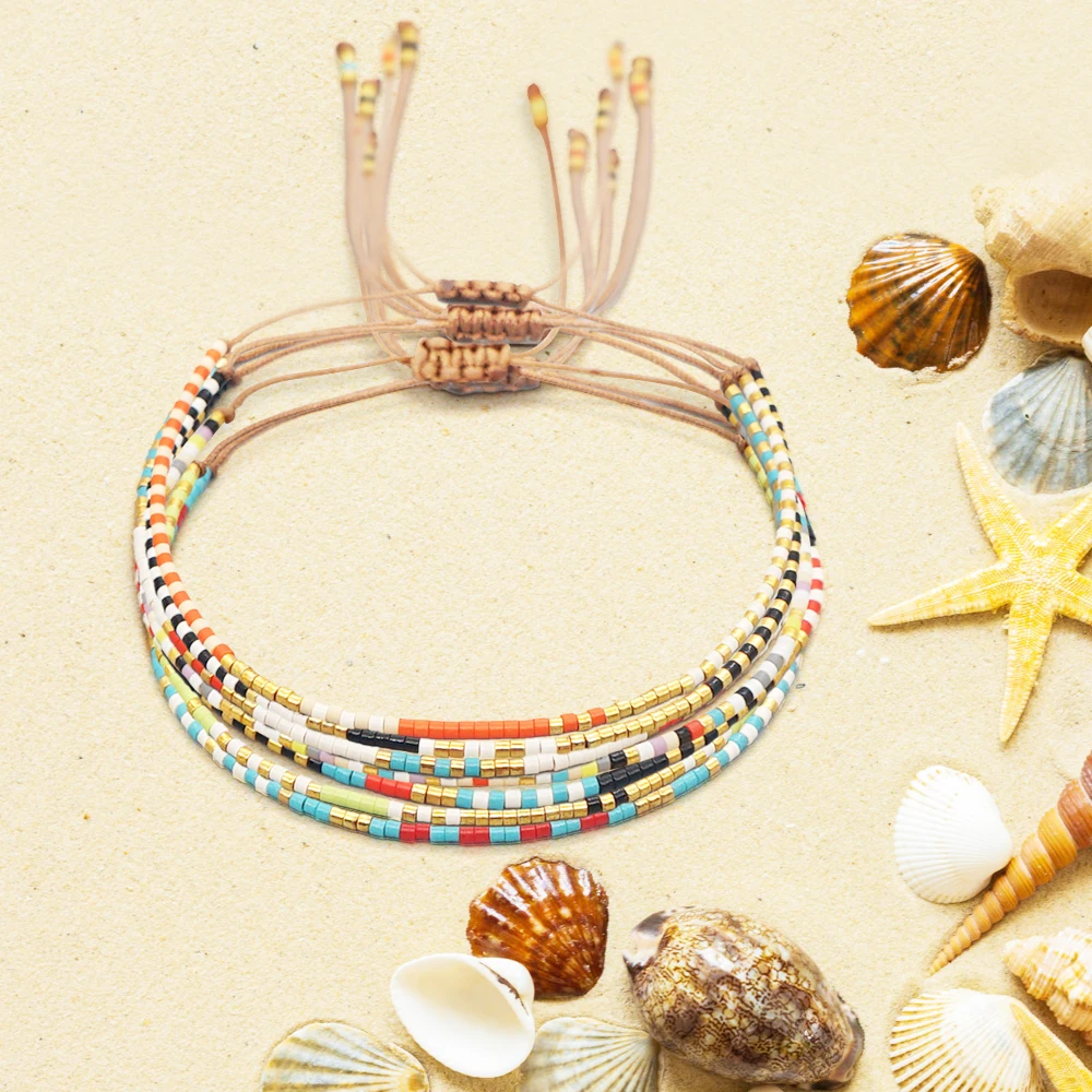 Go2Boho Miyuki Braccialetti con perline Bracciale semplice e sottile Bracciale con gioielli in stile nativo boemo Pulsera per commercio all'ingrosso di gioielli da donna