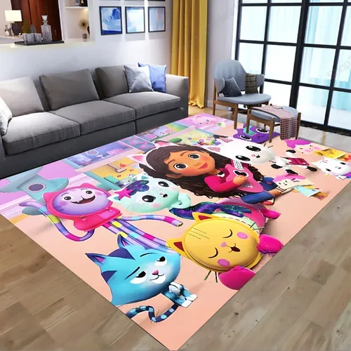 Gabby Puppen häuser Kinderzimmer niedlichen Teppiche Kinderzimmer Anime Grafik gedruckt Teppiche