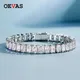 Oevas 100% 925 sterling silber 4*6mm smaragd cut hohe carbon diamant armbänder für frauen engagement