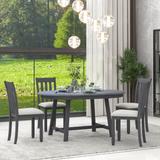 5-Piece Wood Dining Table Set Round Extendable Dining Table with 4 Dining Chairs, Dining Room Table Set, Natural Wood Wash