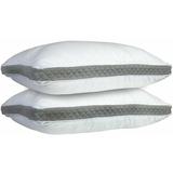 King Set of 2 Gusseted Bed Pillows for Neck Support Ideal