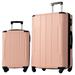 Expandable Luggage Sets 2 Piece Suitcase with TSA Lock & Spinner Wheels for Men Women, 20", 28",Pink