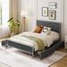 Elegant Metal Frame Upholstered Bed Platform Bed with 4 Drawers, Full Size