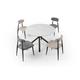 Round Upholstered & Metal Frame Dining Chairs Set of 2,Modern Curved Backrest & Metal Legs Side Chairs, for Kitchen Dining Room