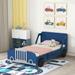 Twin Size Car-Shaped Platform Bed with Wheels, 77.2" x 40.9" x 29.9" (L x W x H)