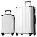 Expandable Luggage Sets 2 Piece Suitcase with TSA Lock & Spinner Wheels for Men Women, 20", 28",White