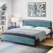 Velvet Upholstered Bed Frame with Headboard