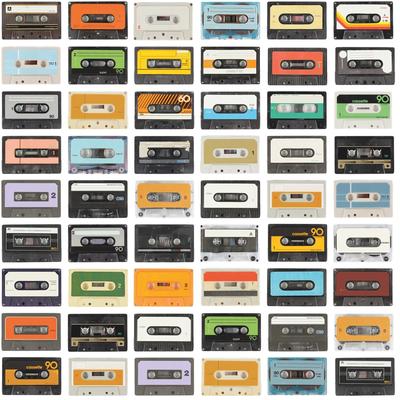 RoomMates Retro Cassettes Peel and Stick Wallpaper