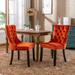 Velvet Upholstered Dining Chair Set of 2,Modern High Back Side Chair with Solid Wood Legs and Button Tufted Decoration