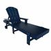 Laguna Adirondack Poly Reclining Chaise Lounge With Arms & Wheels Navy Blue