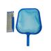 QIIBURR Large Swimming Pools Above Ground Profession Leaf Rake Mesh Frame Net Skimmer Cleaner Swimming Pool Tool with 5 Assembly Rods Pool Cleaners for Above Ground Pools