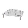 16 x 16 x 3 in. Silver Engraved Acrylic Seder Plate Stand