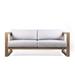 69.5 in. Paradise Outdoor Patio Sofa in Eucalyptus Wood & Fabric Teak & Light Gray