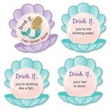 Big Dot of Happiness Drink If Game - Trading The Tail For A Veil - Mermaid Bachelorette Party or Bridal Shower Game Cards - 24 Count