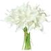 Fake Calla Lilies 20pcs Imitation Calla Lilies for Wedding Bridal Bouquet Bridesmaid 35cm Artificial Flowers for Home Decor Office Table Fake Flowers (White)