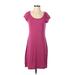 Ann Taylor Casual Dress - Sheath Scoop Neck Short sleeves: Burgundy Solid Dresses - Women's Size Small