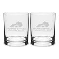 Hopkinsville Community College 14oz. Two-Piece Classic Double Old-Fashioned Glass Set
