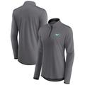 Women's Fanatics Branded Gray New York Jets Corner Long Sleeve 1/4 Zip Top