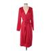 Jay Godfrey Casual Dress - Party V Neck 3/4 sleeves: Red Solid Dresses - Women's Size 4