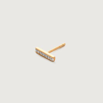 Gold Signature Skinny Diamond Single Stud Earring Diamond
