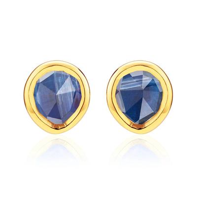 Gold Siren Mini Stud Earrings Kyanite