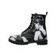 Schnürboots DOGO "Damen Boots" Gr. 41, Normalschaft, schwarz (schwarz, rot) Damen Schuhe Schnürstiefeletten Vegan