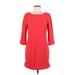 Vince Camuto Casual Dress - Mini Scoop Neck 3/4 sleeves: Red Print Dresses - Women's Size 8