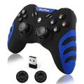 VooFun Controller PC, 2.4G Wireless PC PS3 Controller Gamepad Joystick with Dual Shock, Game Controller for PS3, PC Windows, Steam, Tablets, Raspberry Pi, Android Smart TV, TV Box (Blue+Black)