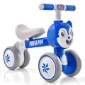 GYMAX Balance Bike, No Pedal Baby Walker Push Ride On Toy with 4 Wheels, Ergonomic Handle, Ages 10-36 Months Toddlers Kids First Birthday Gift