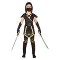 My Other Me Unknown Me-204892 Ninja Costume for Girls, Black, 7-9 Years (Viving Costumes 204892)