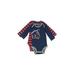 Carter's Long Sleeve Onesie: Blue Color Block Bottoms - Size 3 Month