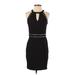 Guess Cocktail Dress - Sheath Keyhole Sleeveless: Black Print Dresses - Women's Size 2