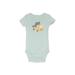 Carter's Short Sleeve Onesie: Blue Bottoms - Size Newborn