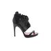 Cesare Paciotti Ankle Boots: Black Print Shoes - Women's Size 37.5 - Open Toe