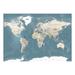 East Urban Home Vintage World Map Semi-Gloss Paste the Wall Mural Non-Woven in Blue/Brown/Green | 3' L x 28" W | Wayfair