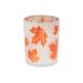 The Holiday Aisle® 4.92" Glass Tabletop Votive Glass in Orange/White | 4.92 H x 3.94 W x 3.94 D in | Wayfair 0762BC73D01E46629E4E2A300FD4AA26